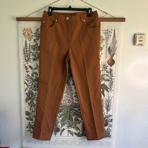 St.John Sport Straight Leg Women's Pants in Rust Brown 8